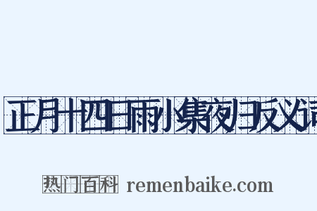 正月十四日雨小集夜归反义词是什么意思的图片